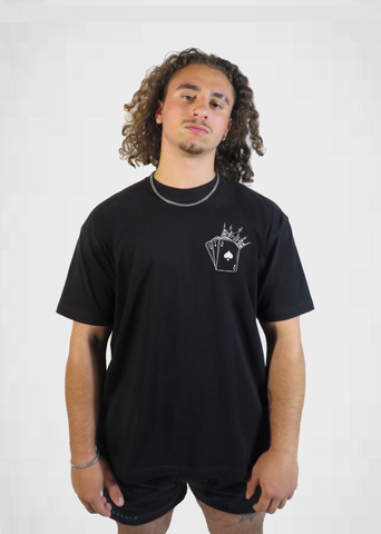 Delts Cards Tee Black - Greek Fashionwear