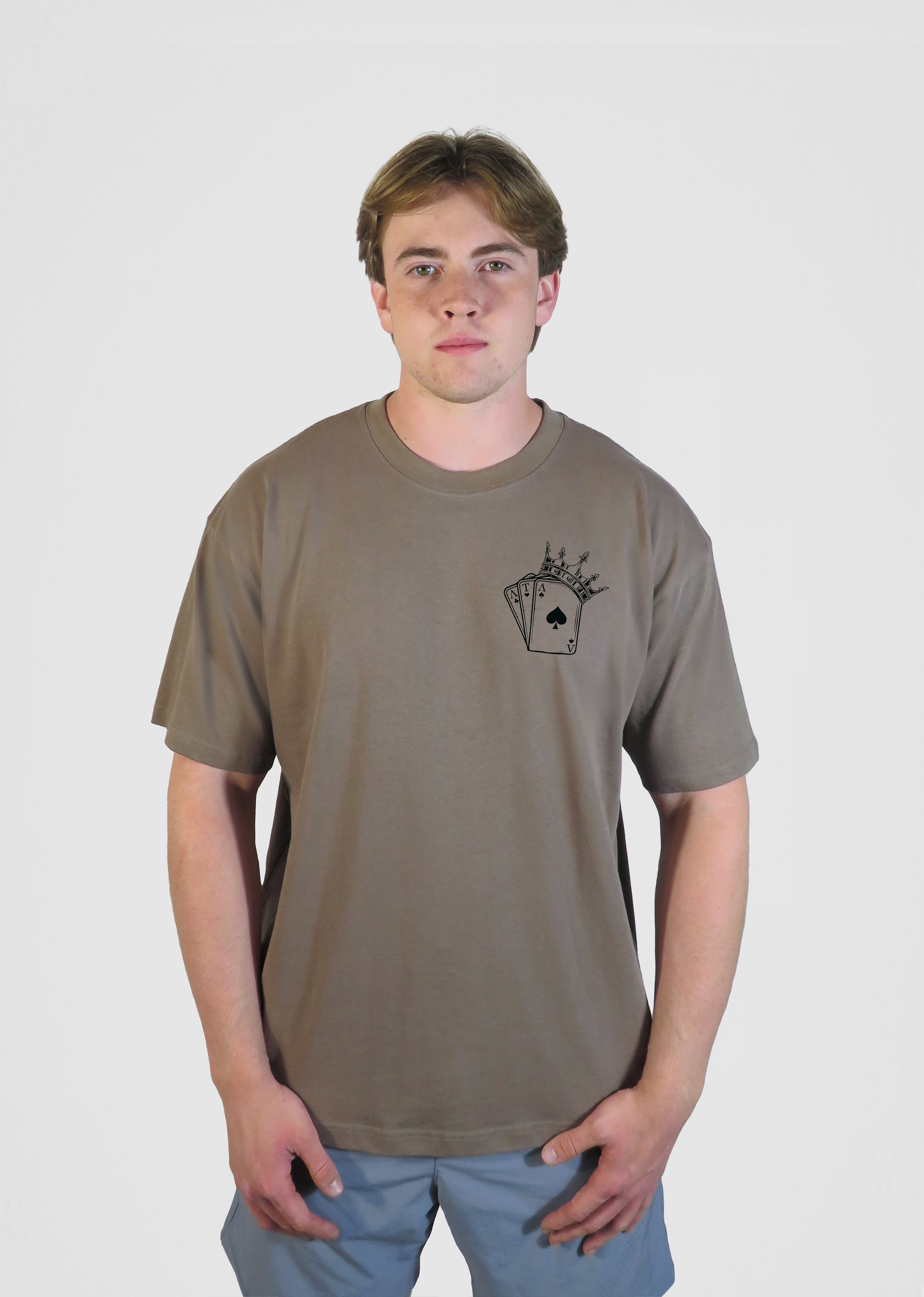 Delts Cards Tee Brown - Greek Fashionwear