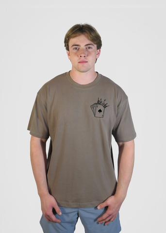 Delts Cards Tee Brown - Greek Fashionwear