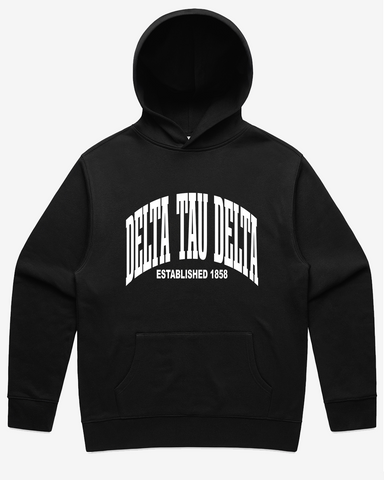 Delts Arch Style Hoodie Black - Greek Fashionwear