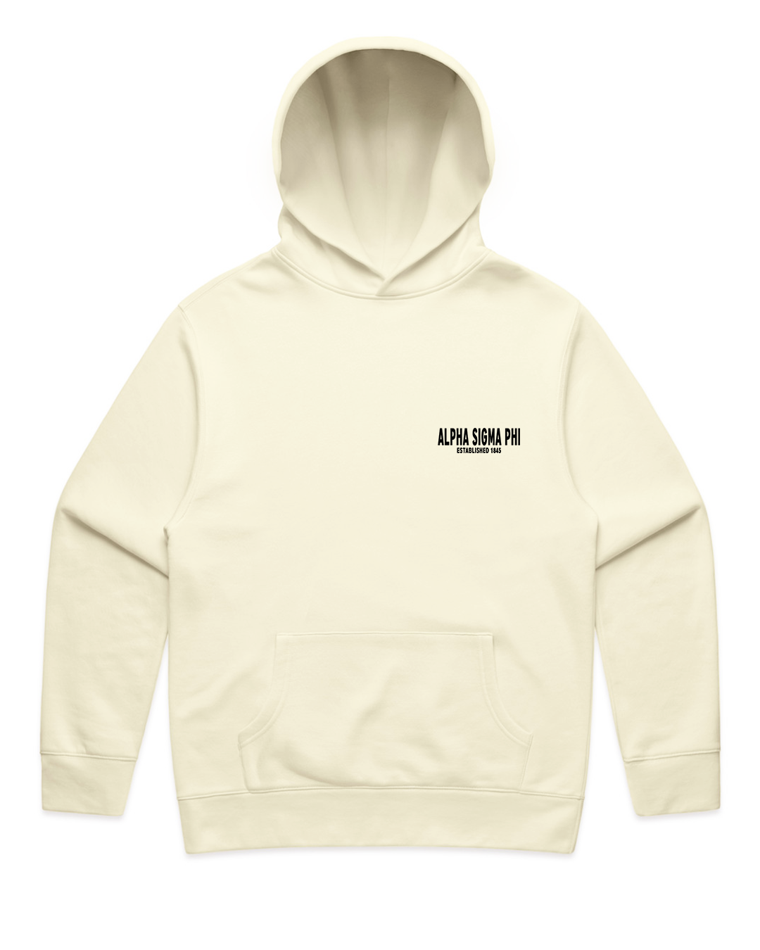 Alpha Sigma Phi Essentials Style Hoodie Cream - Greek Fashionwear 