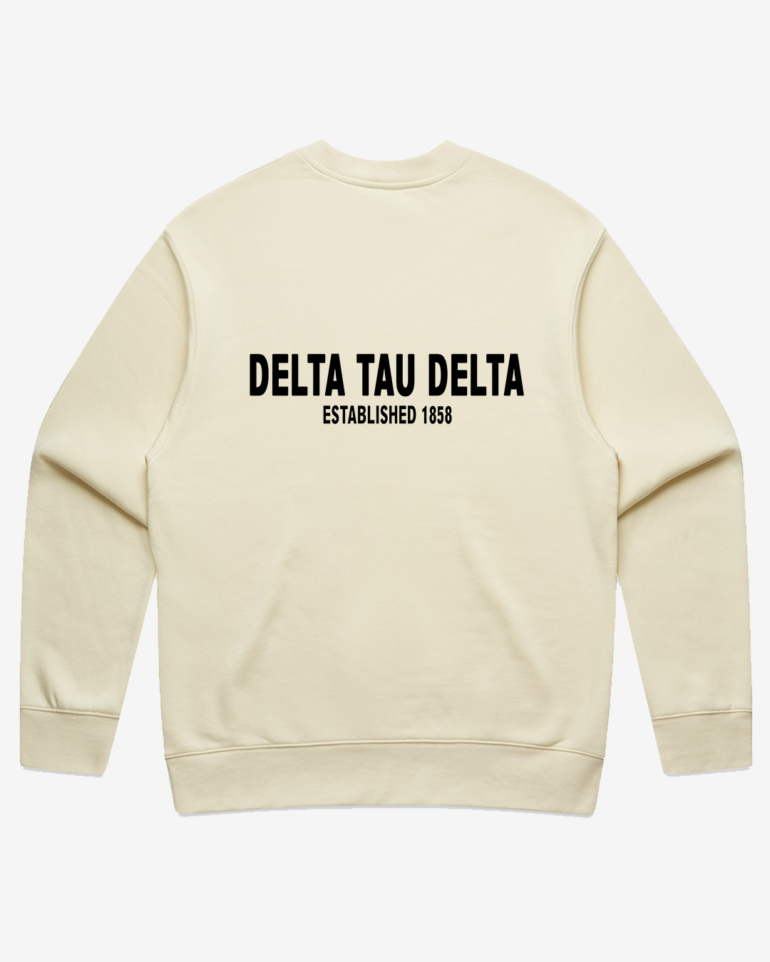 Delts Essentials Style Crewneck Cream Backside - Greek Fashionwear